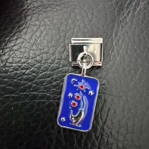 Blue Hand and Stars Italian Charm Dangle Link